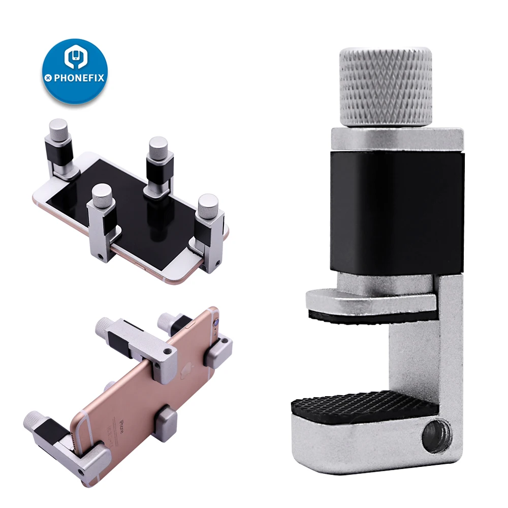 Kit de conserto de celular com braçadeira, suporte de metal para reparo e manutenção de iphone, tela lcd e samsung
