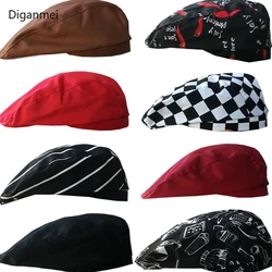 Diganmei-sombreros de alta calidad para Chef, ropa de trabajo de cocina, tenedores de Chile, estampados, sombreros de camarero de Hotel, boinas de cocina para barbacoa