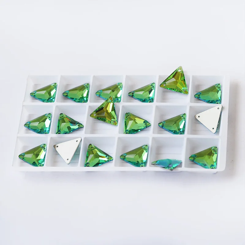 Peridot-Glas-Strass-Kristalle, flache Rückseite, zum Aufnähen, DIY-Steine für Kleidungsstücke und Kleiderdekoration. – Detail 7