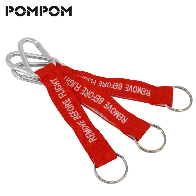 

10pcs Remove Before Flight Keyring Llaveros Hombre Red Embroidery Keyring for Aviation Fashion Jewelry OEM Keychains Safety Tags