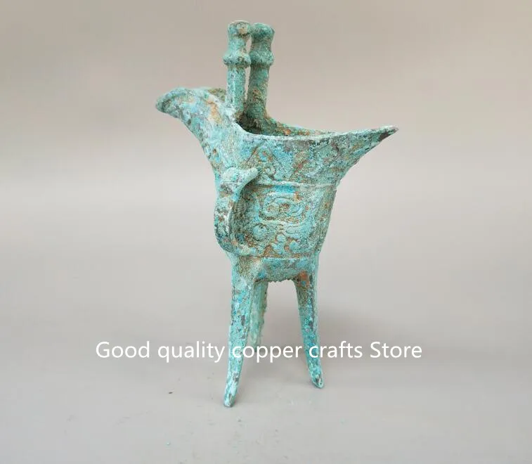 China archaize ancient unearthed bronze goblet 15 cm