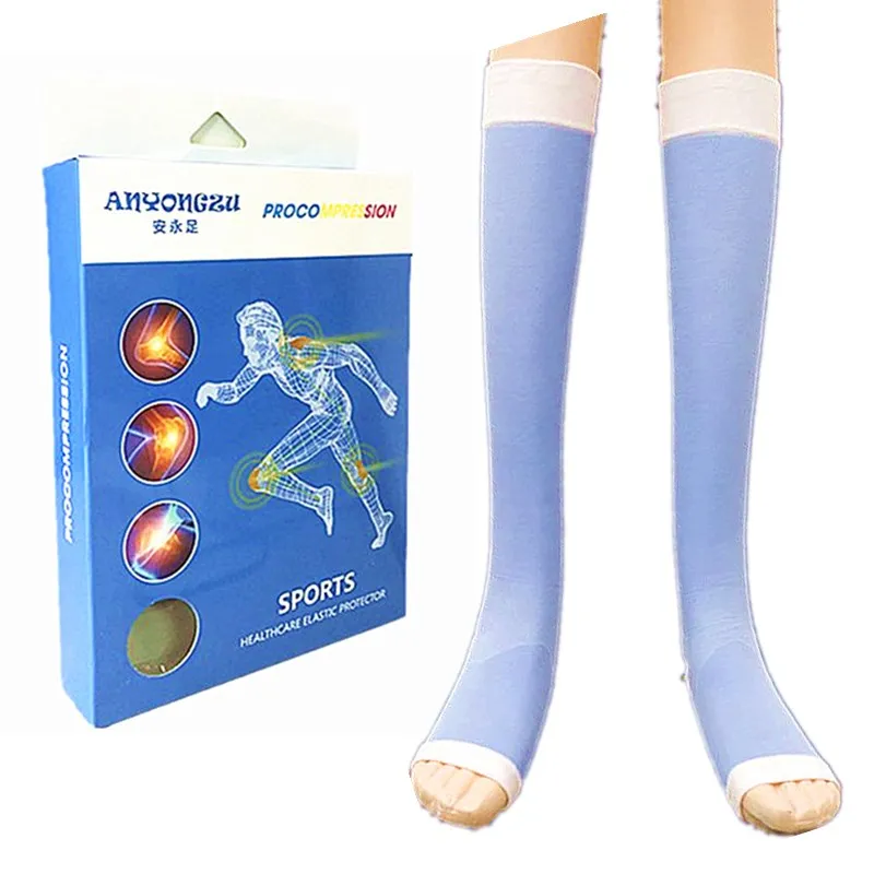 

Lady Stitching Mid-calf Length Protect Knees Sleeping Stocking Open-toed Breathable Comfortable Reinforced Heel Shaping Stocking