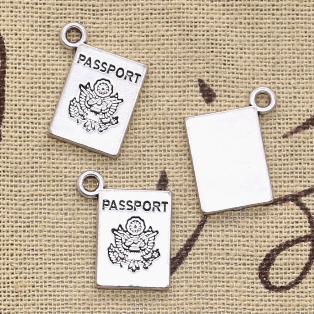 10pcs Charms Book Passport 18x14mm Antique Making Pendant fit,Vintage Tibetan Bronze Silver color,DIY Handmade Jewelry