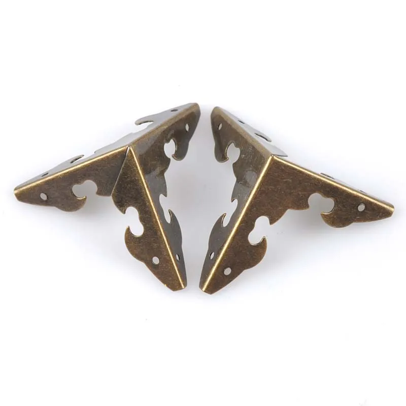 10Pcs Brown Metal Corner Trilateral Albums Menus Folders Edge Cover Protectors For Decor 30x30x30mm CP1740