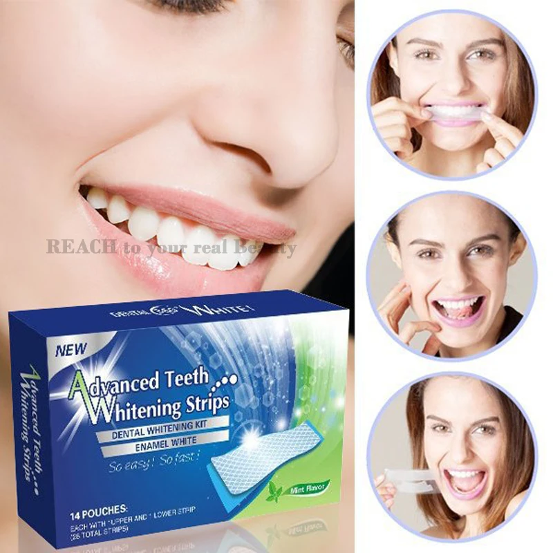 

360 Degree Advanced Teeth Whitening Strips Dental Whitening Kit Enamel White Whitestrips 28 pcs/box