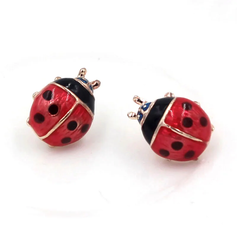 Hot selling Insert Earrings Exquisite Paint Stud Earrings Red Oil Ladybug Ear Studs