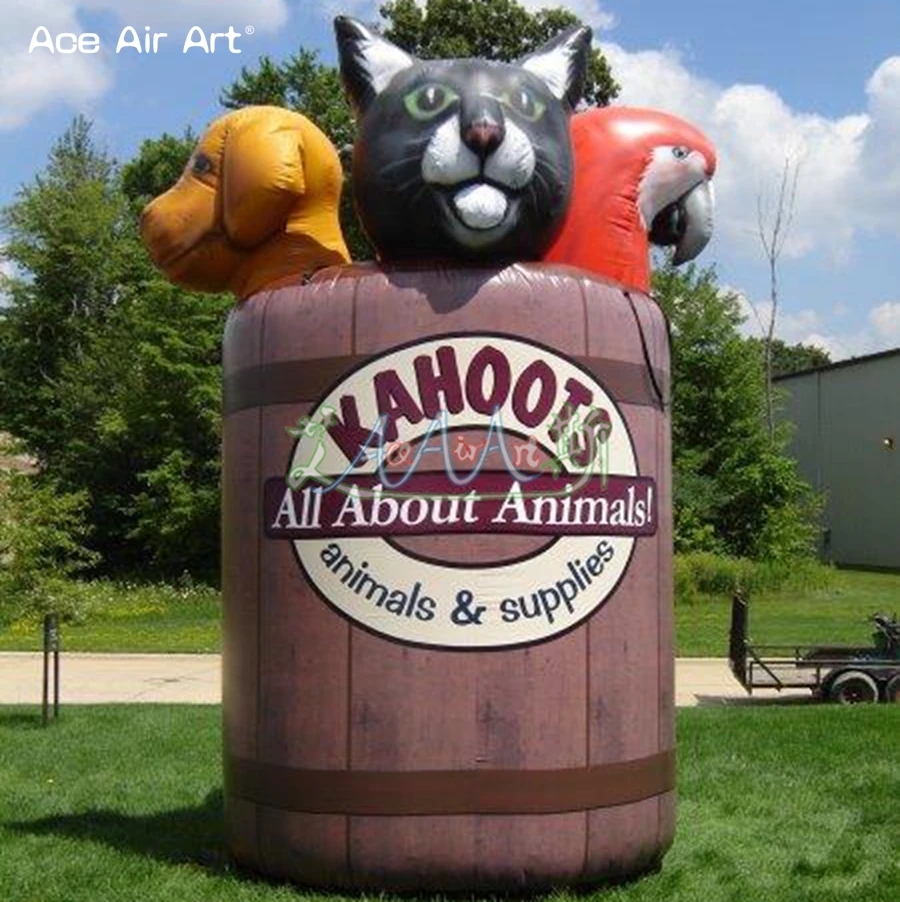 New Arrived Inflatable Rooftop Display Advertising Tube Logo for Animal Rations Supplies or Pet Shop