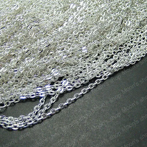 Wholesale Width 2mm Silver color Iron Link Chains Accessories 5 Meter (JM2710)