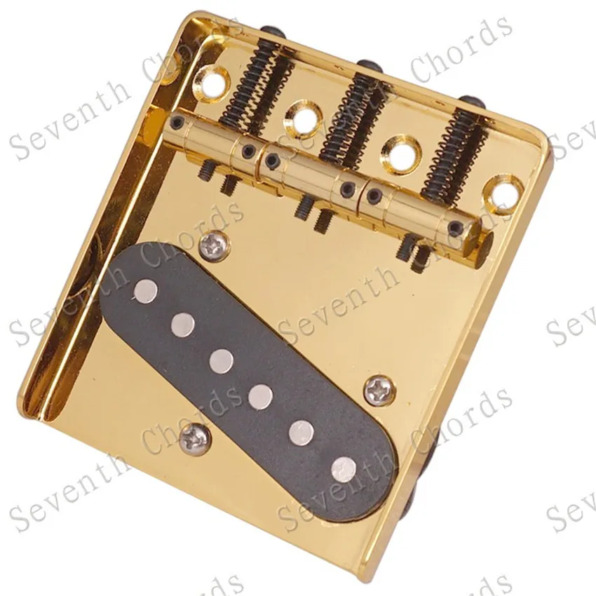 Gold 6 Flach-Sattel E-Gitarren-Tonabnehmer Musikinstrument Zubehörteile 3 Schraubenlöcher – Detail 2