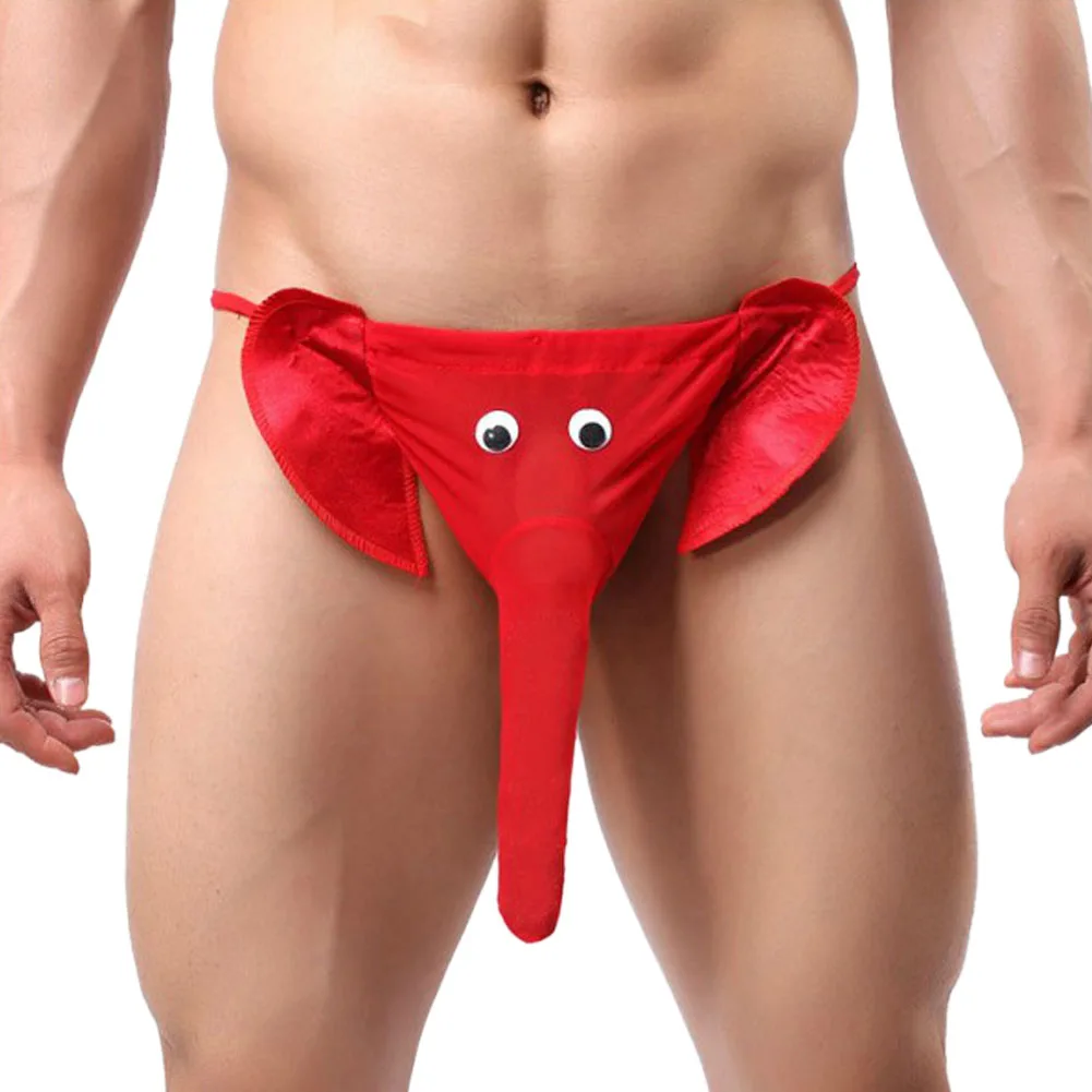 Tanga de elefante para hombre, ropa interior Sexy con bolsa para pene, divertida, Gay, cueca, novedad de 2017