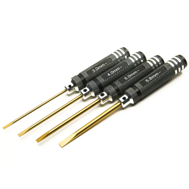 AXSPEED Slotted Screwdriver Titanium Plating RC Tools 3.0/4.0/5.0/5.8mm for RC Helicopter Drone Aircraft Car Model Repair Tools