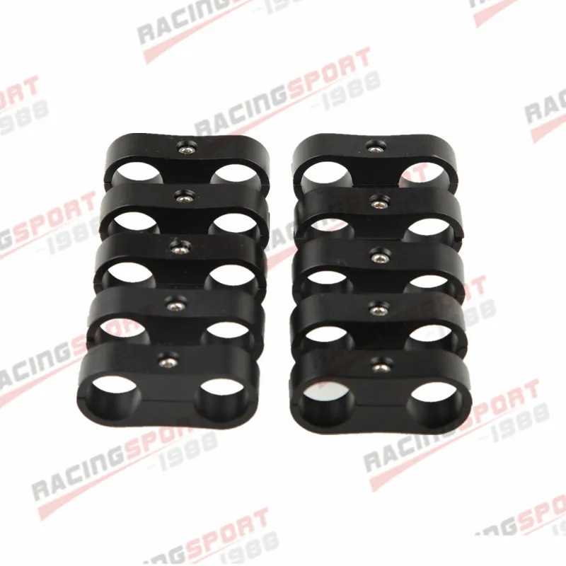 

10PCS AN6 AN-6 13.5mm Billet Aluminum Fuel Hose Separator Fitting Adapter Black