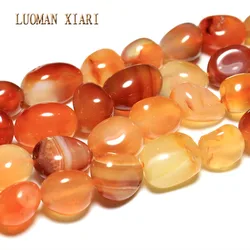 LUOMAN XIARI Irregular Natural Red Agate Stone Beads For Jewelry Making DIY Bracelet Necklace Material about 8-10mm Strand 15''