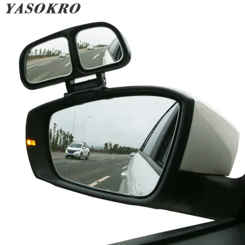 YASOKRO-자동차 사각 지대 거울, 360 도 조정 가능, 광각 볼록 거울, 듀얼 미러 YASOKRO-자동차 사각 지대 거울, 360 도 조정 가능, 광각 볼록 거울, 듀얼 미러