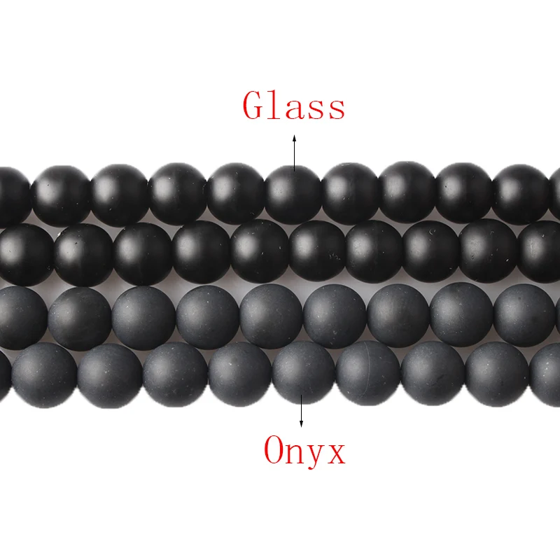 CAMDOE DANLEN Natural Stone Black Dull Polish Matte Agates Onyx Frost Glass Beads 4 6 8 10 12 14 mm Fit DIY For Jewelry Making