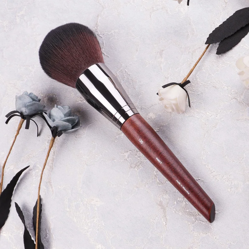 Pro Big Powder Brush #130 Pegangan Kayu Sintetis Rambut Besar Padat Bulat Makeup Loose Kompak Bubuk Kosmetik Sikat