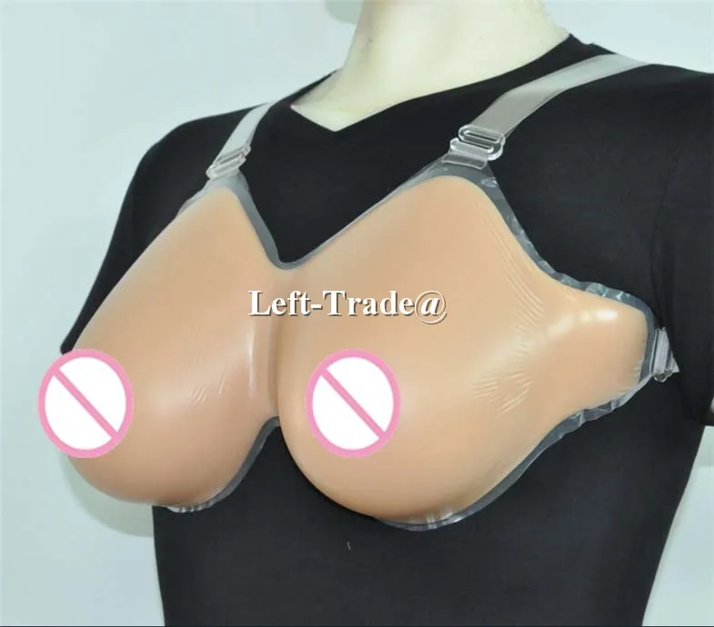 

500g A cup size real silicone breast strap-on crossdresser prosthesis natural mastectomy breast forms suntan skin