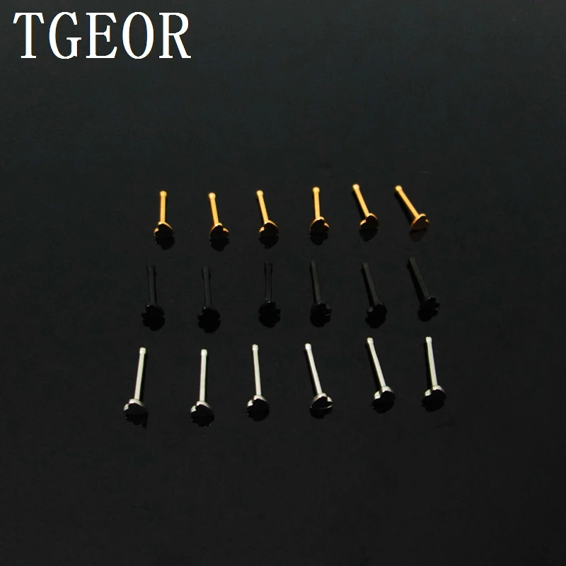 Free shipping Hot wholesale 20G 100pcs titanium plated heart pattern laser cut nose stud Stainless Steel piercing nose ring