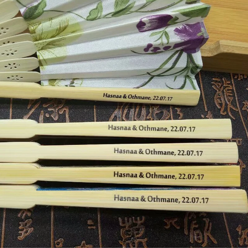 

50 Personalized Silk Wedding Fan,Japanese Folding Hand Fan,Chinese Dance Fans,Wedding Shower Gift,+printing