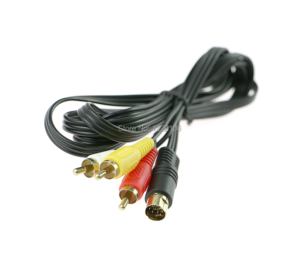 1 قطعة رائجة البيع الذهب دائم 1.8 متر 6ft الصوت والفيديو كابل AV ل Sega ل زحل A/V RCA SS اتصال الحبل