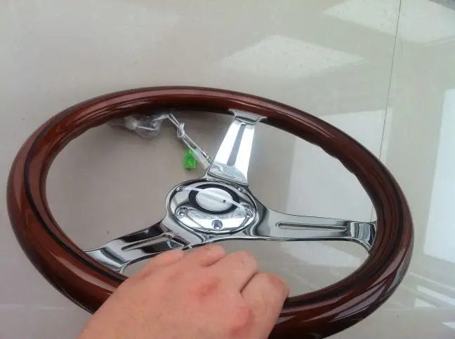 wood steering wheel 350mm Wood Phoebe steering wheel racing steering wheel three racing Phoebe black line