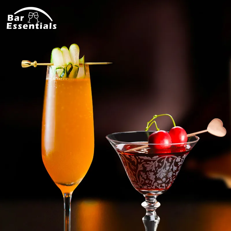 3ps Cocktail Pick Stainless Steel Fruit Sticks Bar Tools Drink Stirring Sticks Martini Picks Party Wedding Accessory - Image 2
