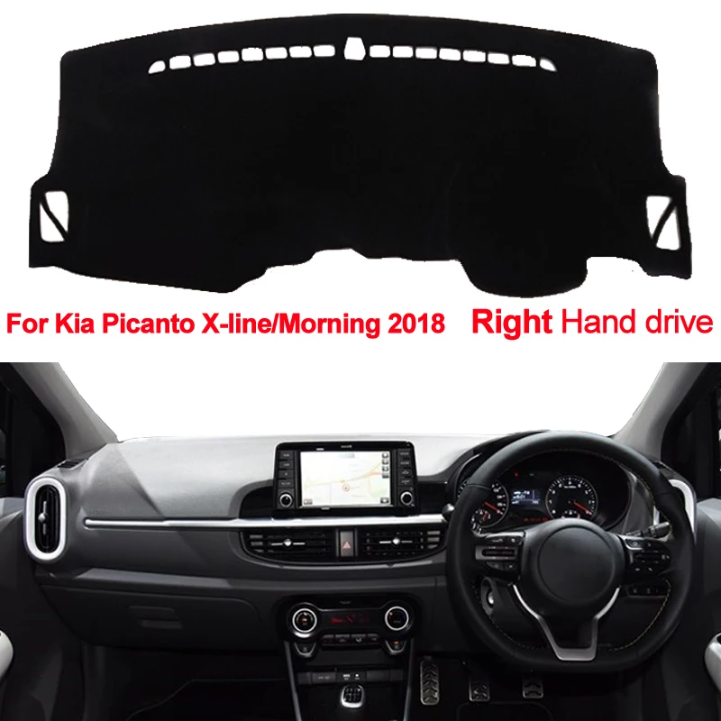 Car Dashboard Cover For Kia Picanto X-line / Morning 2018 Dash Board Dash Mat Pad Carpet Cover Auto Pad Rug Sun Shade Dashmat