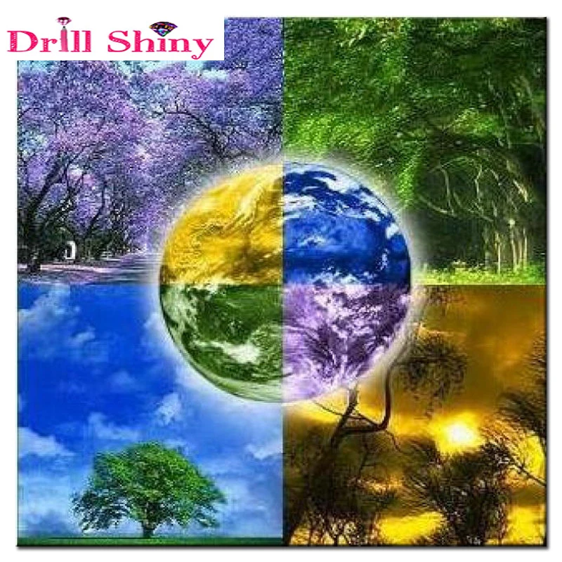 New Diamond Embroidery 5D DIY Diamond Painting Four Seasons Tree Landscape Diamond Painting Cross Stitch Embroidery