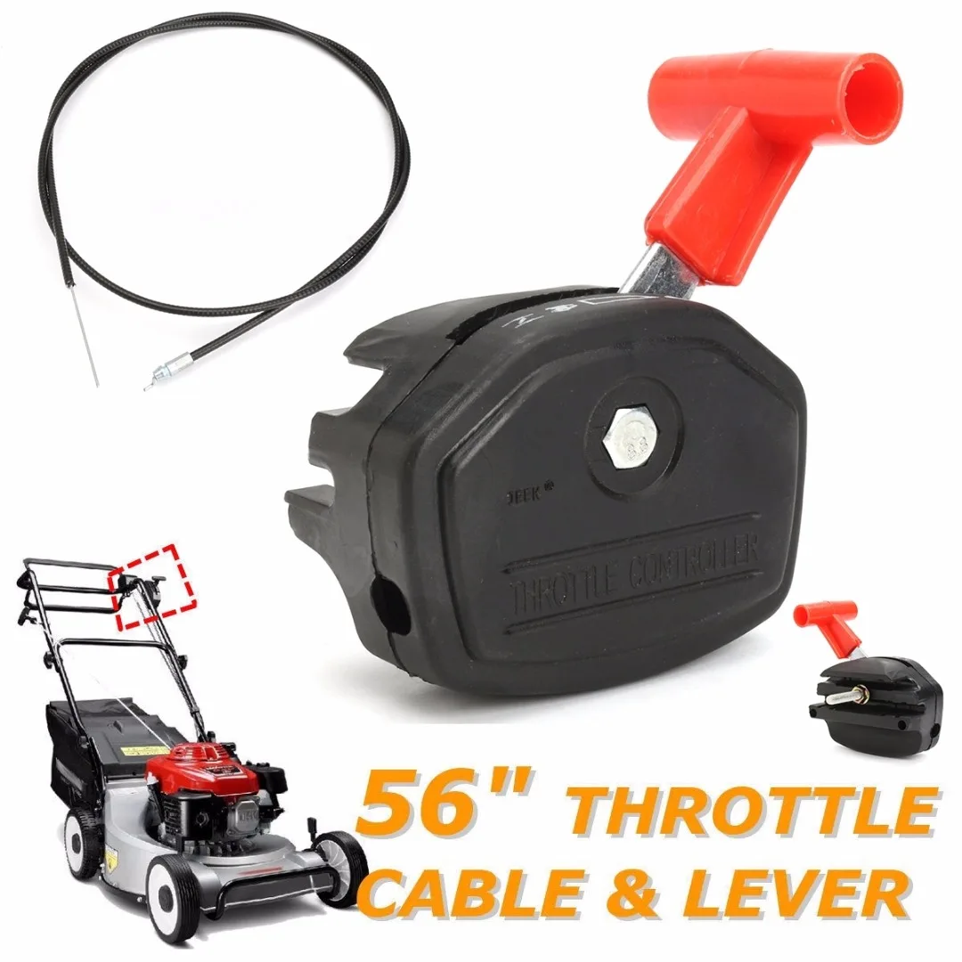 Universal 56inch Lawn Mower Throttle Cable Switch Lever Control Handle Kit For Lawnmower