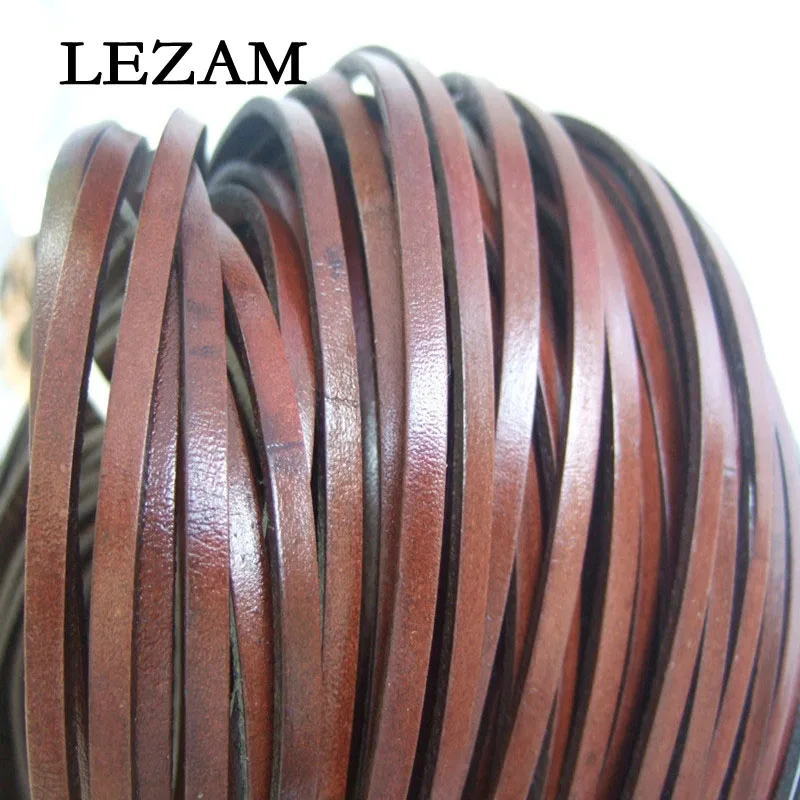 5 Meters 5*2mm Flat Dark Red Real Genuine Leather Strip Belt Bracelet Necklace Leather Cord Jewelry Making Material