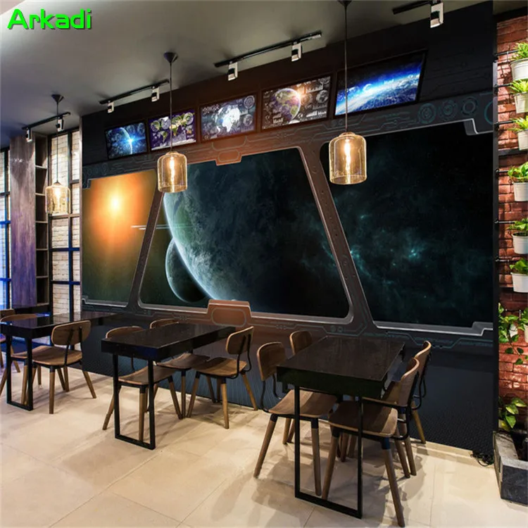 

Custom 3D Photo Three-dimensional Space Universe Wallpaper Large Creative Living Room Bedroom Internet Cafe Game Room Background