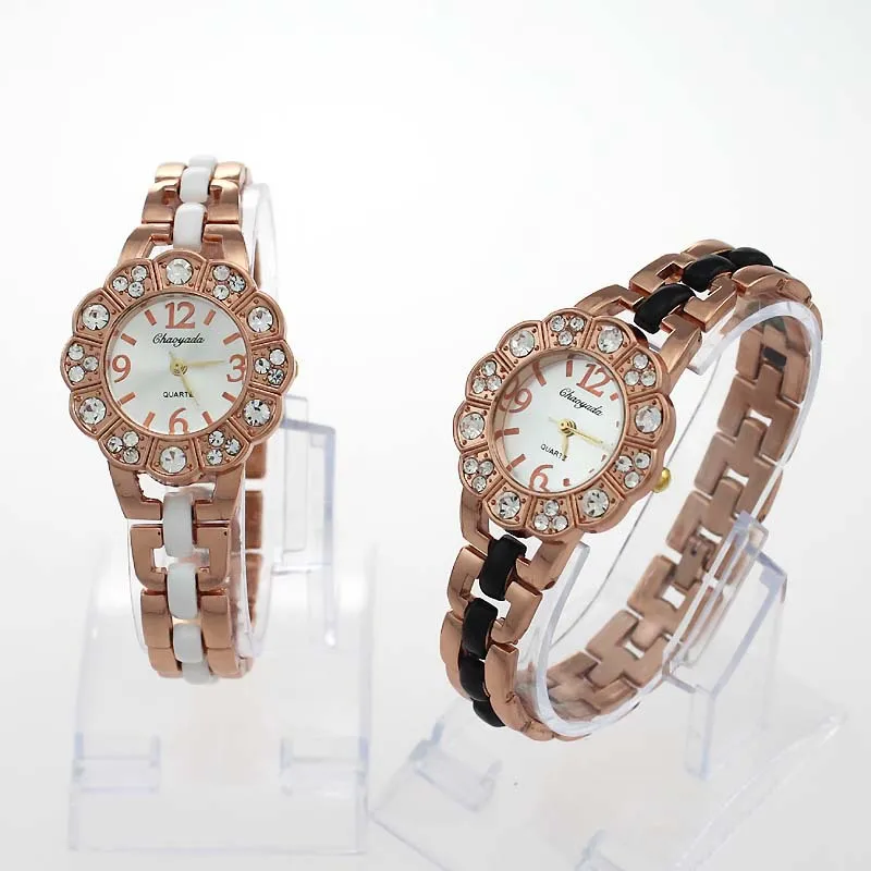 ยี่ห้อคริสตัลหรูหรา Rose Gold นาฬิกาผู้หญิงแฟชั่นสร้อยข้อมือนาฬิกาควอตซ์นาฬิกานาฬิกาผู้หญิง Relogio Feminino orologio donna