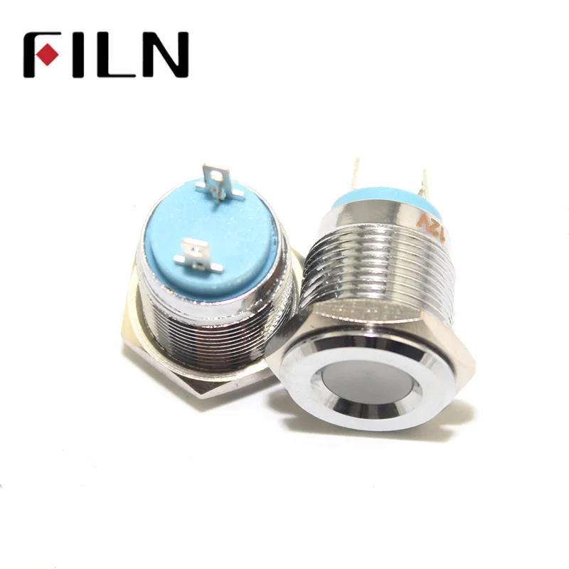 FILN FL1M-16FJ-2 12 V 24 V 220 v vermelho verde azul led Indicador de Metal 16mm Sinal piloto lâmpada luz