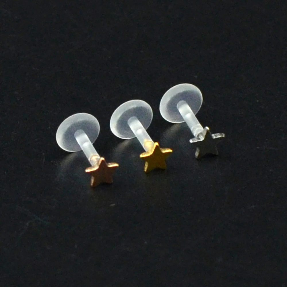 1PC Bioplast Star Sun Ear Tragus Cartilage Piercings Steel Ball Labret Ring Ear Tragus Sexy Body Jewelry Piercing