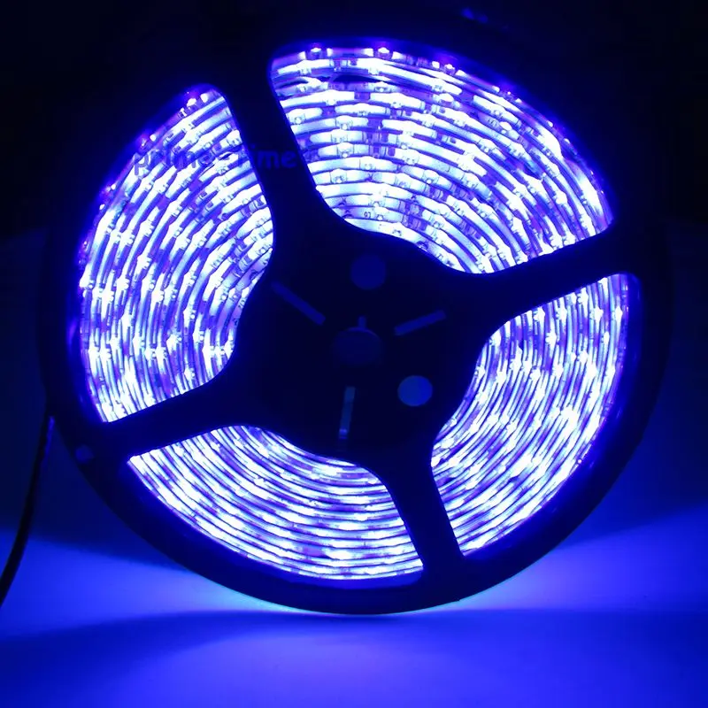 Tira de luces LED UV ultravioleta, 5M, 2835, 3528 SMD, 60LED/M, DC12V o 5v, 395NM-405NM, 300LED, Flexible