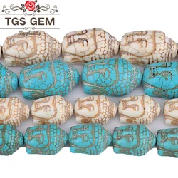 Turquoises beads Buddha Head Spacers Bead Charms DIY For Jewelry making bracelets Wholesale Accessories 15*20mm 20*30mm