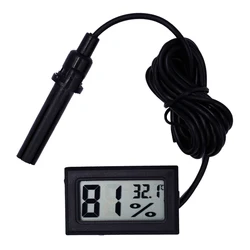 Mini LCD Digital Thermometer Hygrometer Temperature Indoor Convenient Temperature Sensor Humidity Meter Gauge Instruments Cable