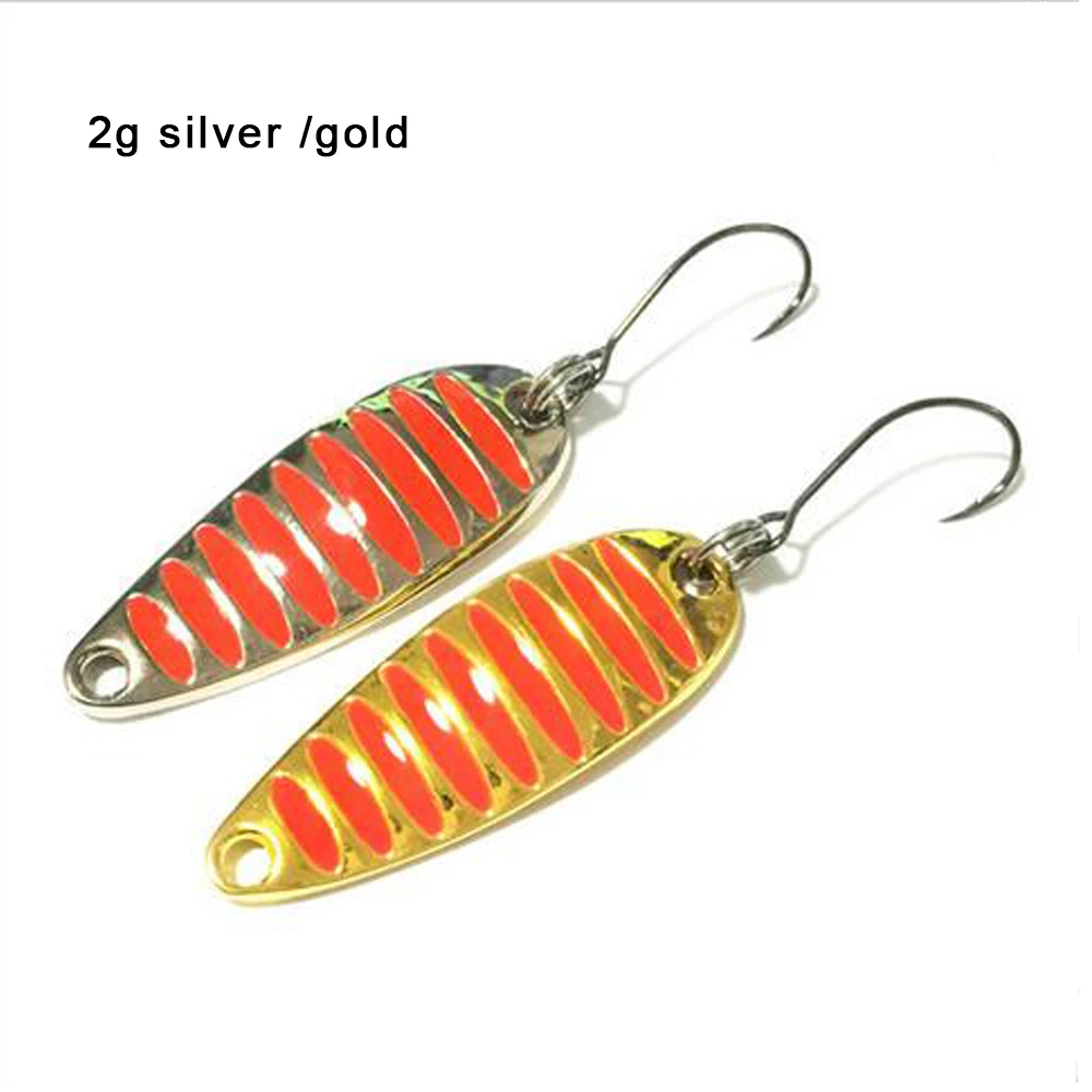 Fishing spoon lure 2g 5g 7.5g 10g 15g 20g Gold/Silver fishing spoon hard lures metal baits Pesca