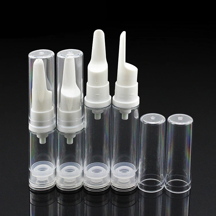 

10ML clear long press pump airless eyecream bottle, empty plastic 10 ml airless pump lotion bottle for Cosmetic