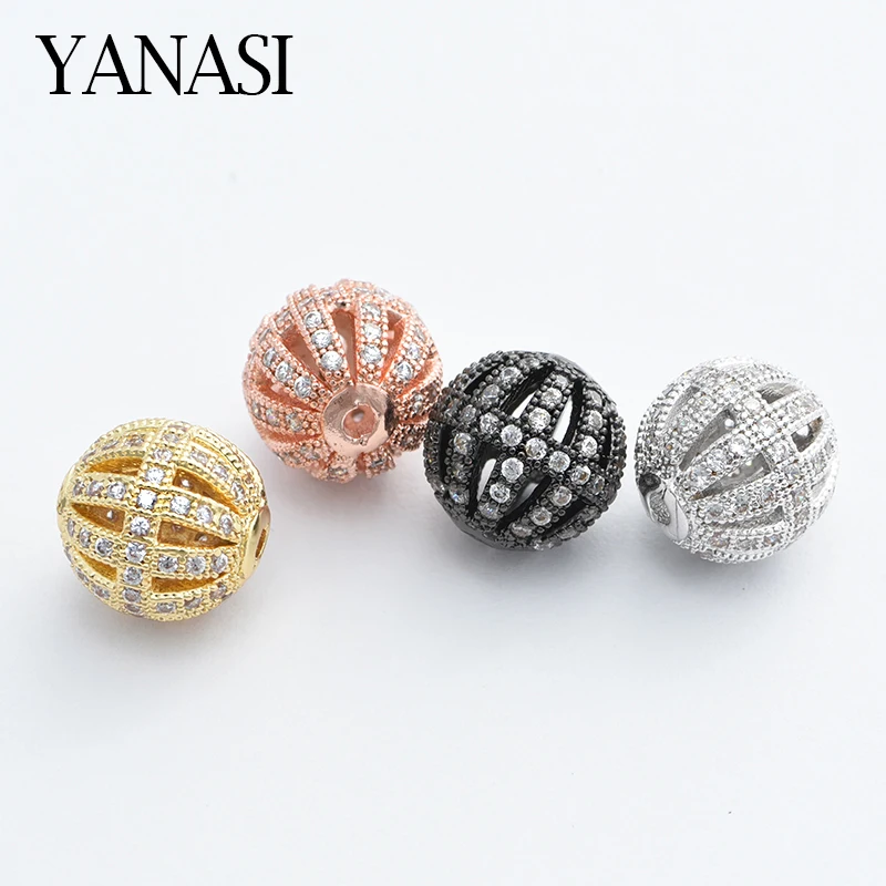 Newest 10mm Hollow out Round Spacer Beads for DIY Jewelry Accessories Making Handmade Woman Man Bracelet Gift