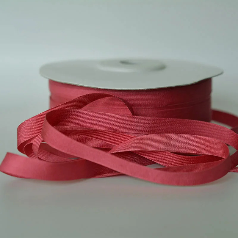 221 Rouge Red 100% Pure Silk Ribbons Thick Taffeta Double Faced for Embroidery Clothes Lable Doll Miniature Gift Packing image 5