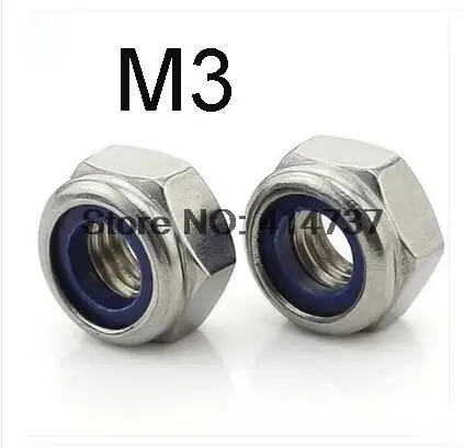 

1000pcs/lot High Quality Factory Direct Sale DIN985 Staniless Steel 304 M3 Nylon Lock Nut