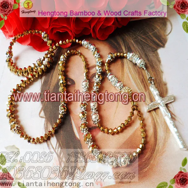 

free shipping 2pcs 8mm black blingbling crystal rosary necklace glass bead rosary necklace special offer