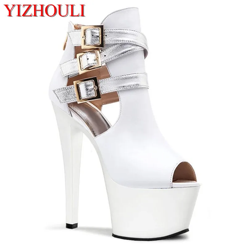 

Spring and summer fashion sexy stage shoes, fashion runway model 17 cm high heels, model stage single shoes
