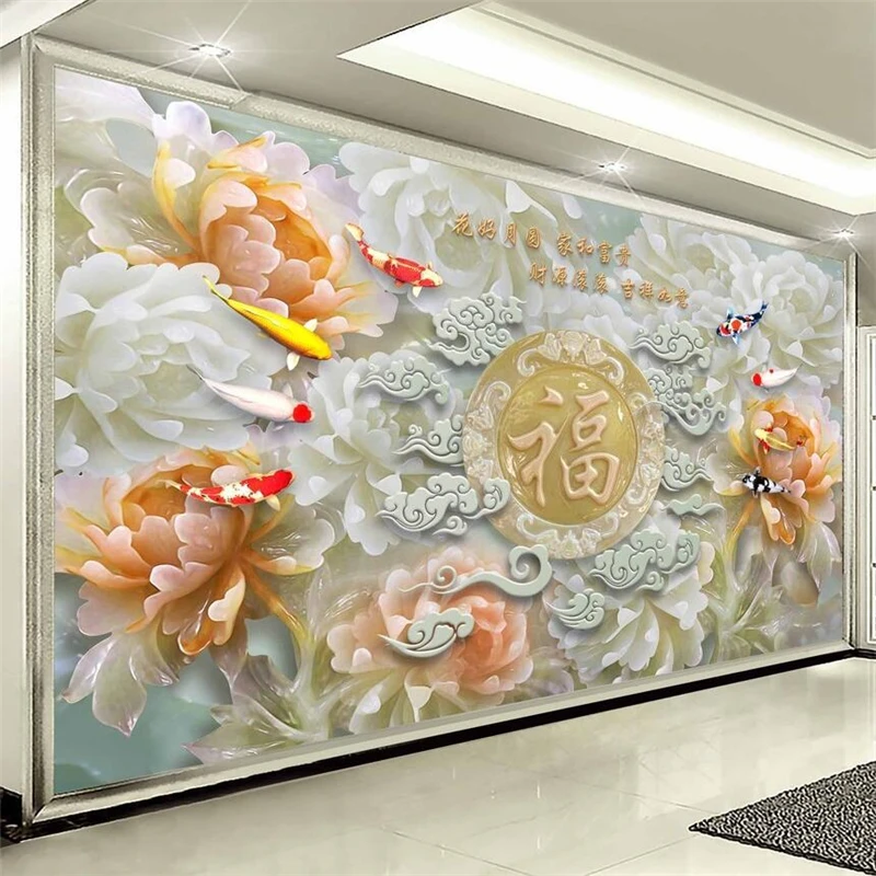 wellyu  papel de parede Custom wallpaper Chinese jade carving TV wall  papel tapiz  wallpaper nature  carta da parati   tapet