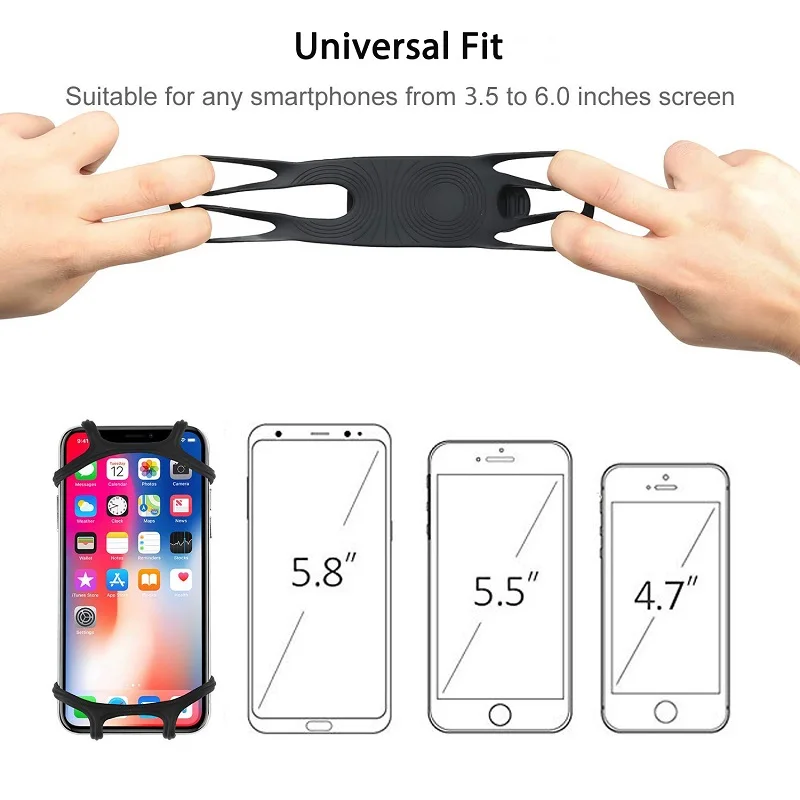 Suporte universal de silicone para celular, porta-celular para bicicleta, motocicleta, gps, transporte de bebê