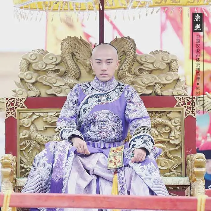 Kang Xi Qing Dynasty Emperor's Costume Embroidered Dragon 2015 New TV Play Lonely Empty Court of Late Spring Male Costume Hanfu