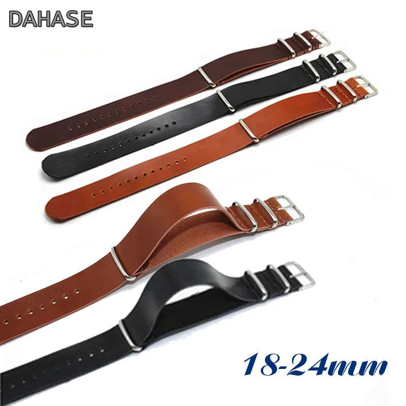 Retro Watchbands 18mm 20mm 22mm 24mm Leather Watch Strap Replacement PU Leather Bracelet Black Brown Watch Band