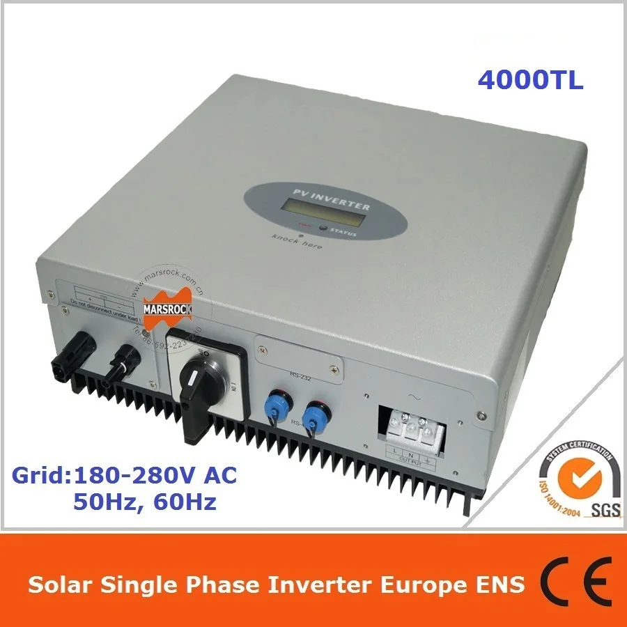 

4000W 1 phase DC AC solar grid tie inverter Max. efficiency of 97.8% and 100v-580v wide PV input, available for all countries