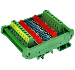 Montaje en Riel DIN de CZH-LABS, módulo de luz indicadora de 16 LED, soporte de 5 ~ 50VDC, positivo/negativo común